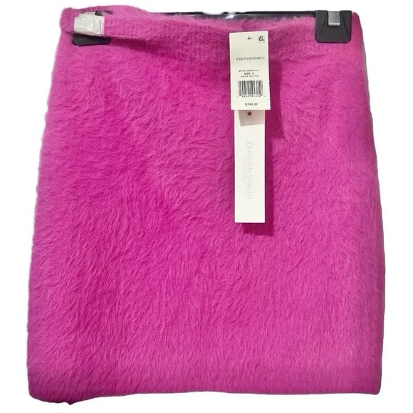 NWT JONATHAN SIMKHAI Paytra Fuzzy Knit Mini Skirt in Hot Pink